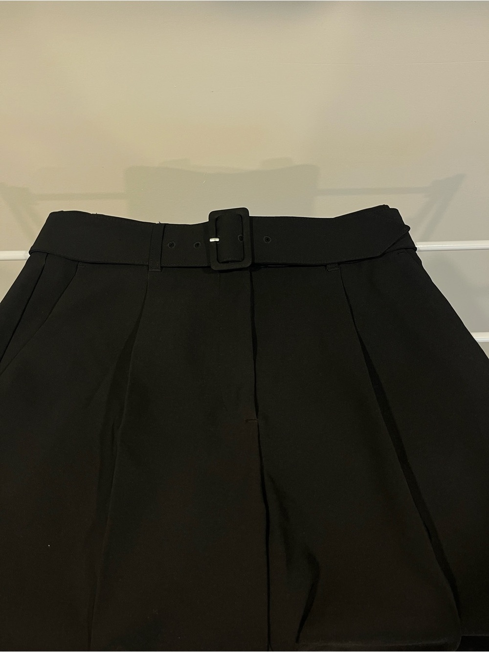 Women’s Black Pleated Dress Pants with Belt